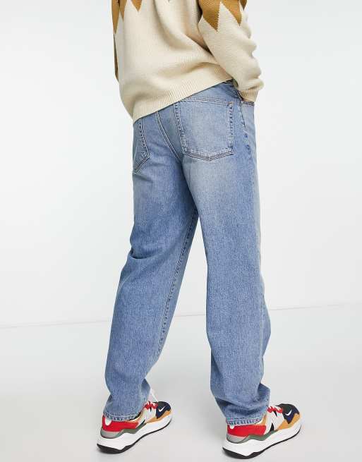 ASOS DESIGN baggy jeans in tinted mid wash blue