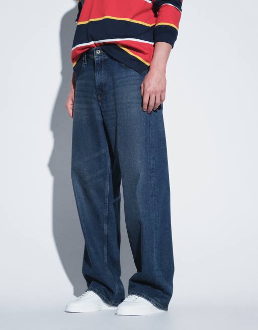 ASOS DESIGN – Baggy-Jeans in verwaschenem Dunkelblau mit Vintage-Waschung, 3 von 5