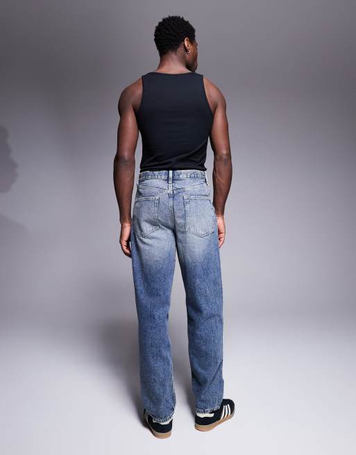 ASOS DESIGN – Baggy-Jeans in verwaschenem Mittelblau mit Vintage-Tönung, 3 von 5