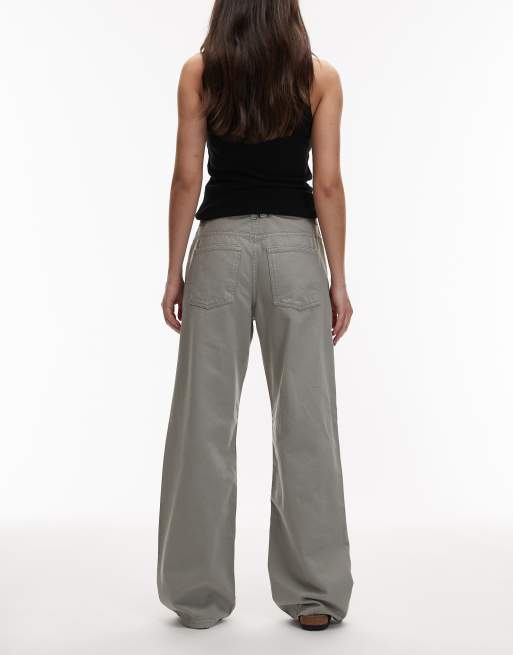 ASOS DESIGN – Baggy-Jeans in verwaschenem Salbeigrün mit niedrigem Bund, 2 von 5