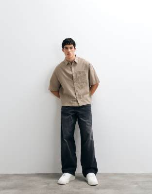Baggy-Jeans in verwaschenem Schwarz Schwarz 48 Short