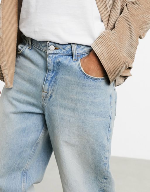ASOS DESIGN baggy jeans in light wash blue