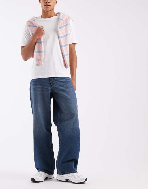 ASOS DESIGN baggy jeans in vintage dark wash blue