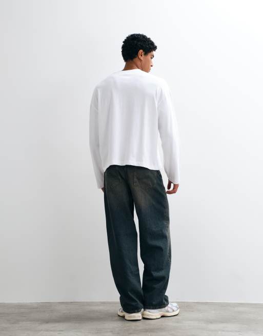 ASOS DESIGN baggy jeans in vintage dark wash blue, 3 of 5
