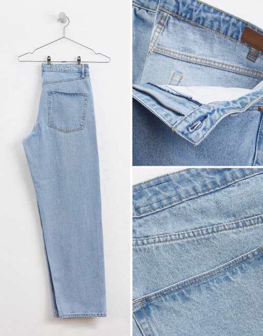 Asos Design Baggy Jeans In Vintage Light Wash Asos