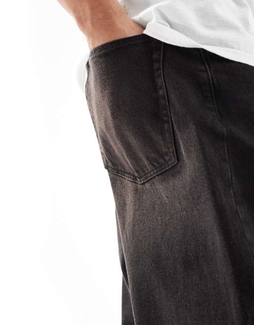 ASOS DESIGN baggy jeans in washed black with brown tint, 3 of 5