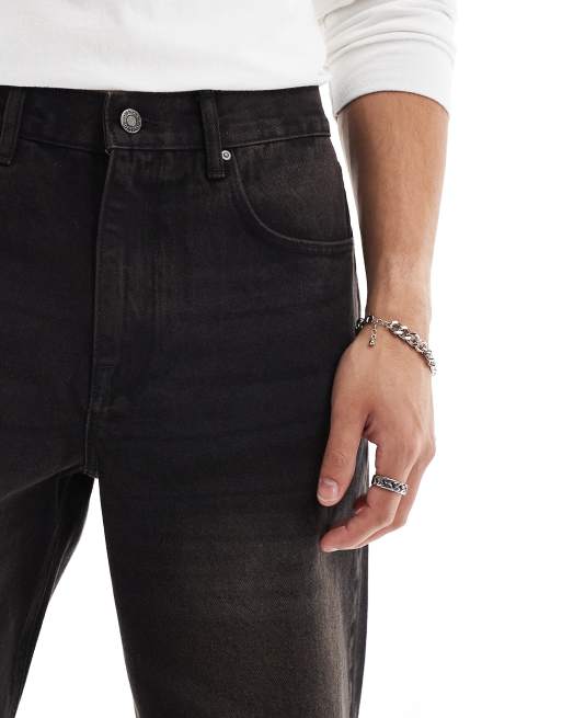 ASOS DESIGN baggy jeans in washed black with brown tint, 5 of 5