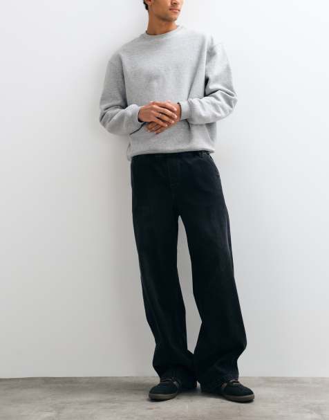 ASOS DESIGN baggy jeans in washed black with elasticated waist - view 1