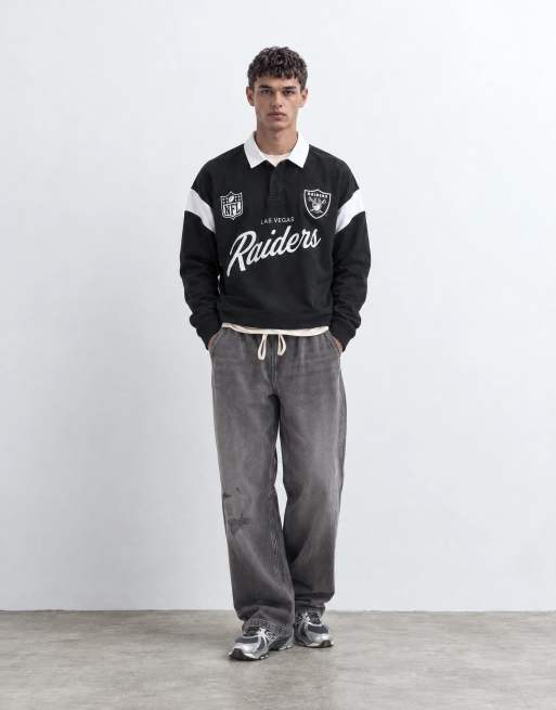 ASOS DESIGN baggy jeans in washed black with tie waist, 6 of 9