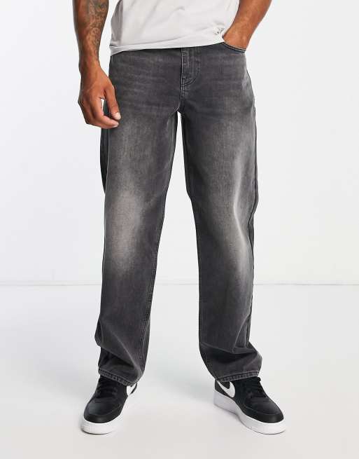 ASOS DESIGN baggy carpenter jeans in washed black