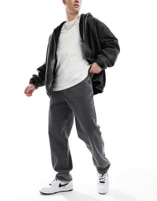 ASOS DESIGN ASOS DESIGN baggy jeans in washed black-Grey
