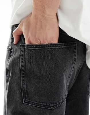 ASOS DESIGN baggy jeans in washed black