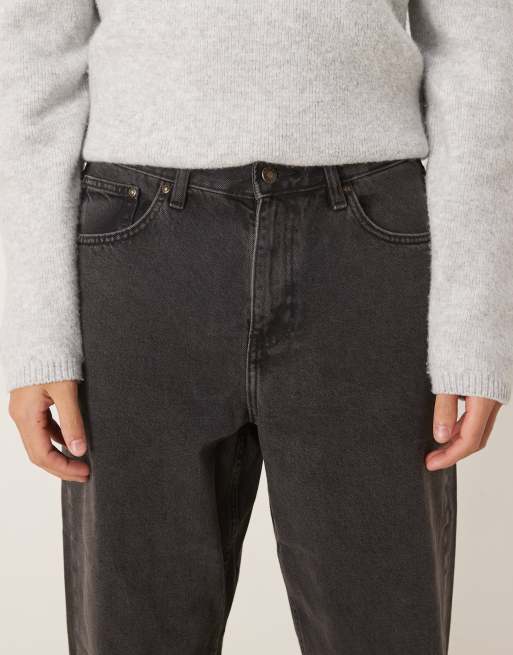 ASOS DESIGN Essential baggy jeans in washed black