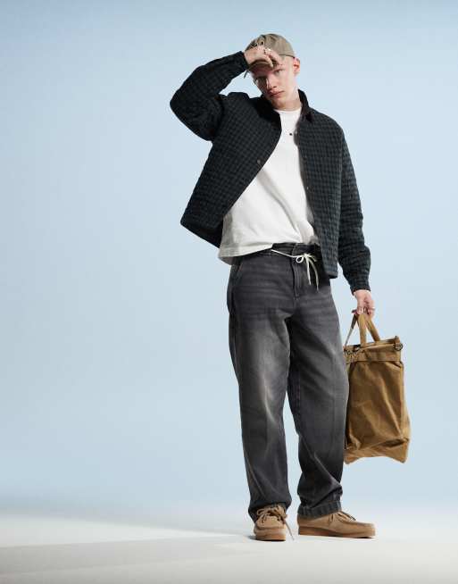 ASOS DESIGN baggy jeans in washed black