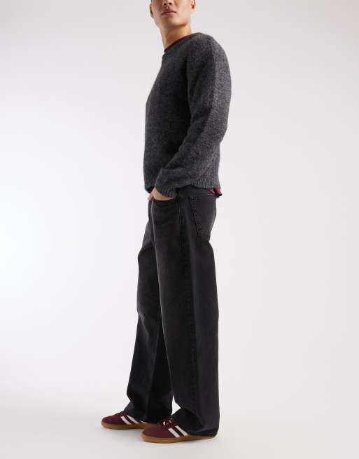 ASOS DESIGN baggy jeans in washed black, 3 of 5