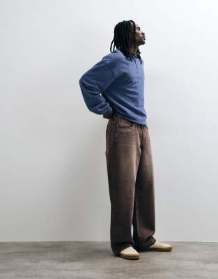 Asos Design Baggy Jeans In Brown