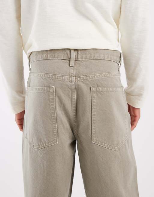 ASOS DESIGN baggy jeans in washed khaki, 5 of 5