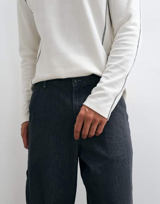 ASOS DESIGN baggy jeans in zwarte raw wash, 5 van 5