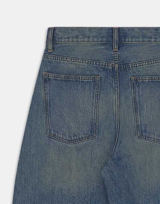ASOS DESIGN baggy jeans med rosett i mörk mellanblå, 8 av 9