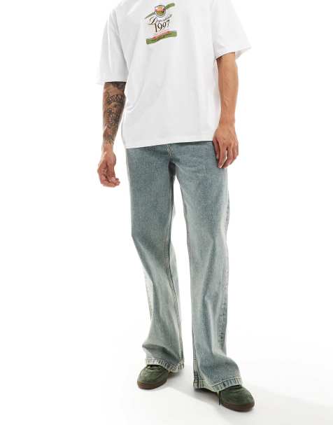 ASOS DESIGN - Baggy jeans met brede zoom en licht getinte wassing - view 1