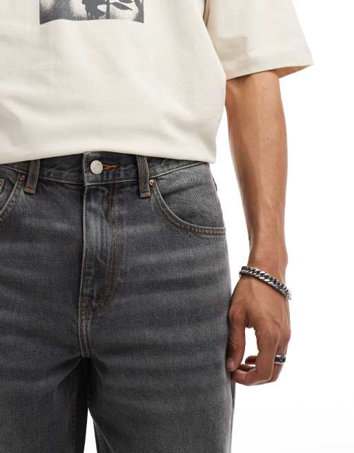 ASOS DESIGN - Baggy jeans met brede zoom in grijs met wassing, 2 van 5