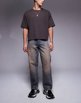 ASOS DESIGN - Baggy jeans met getinte wassing in indigoblauw - view 1