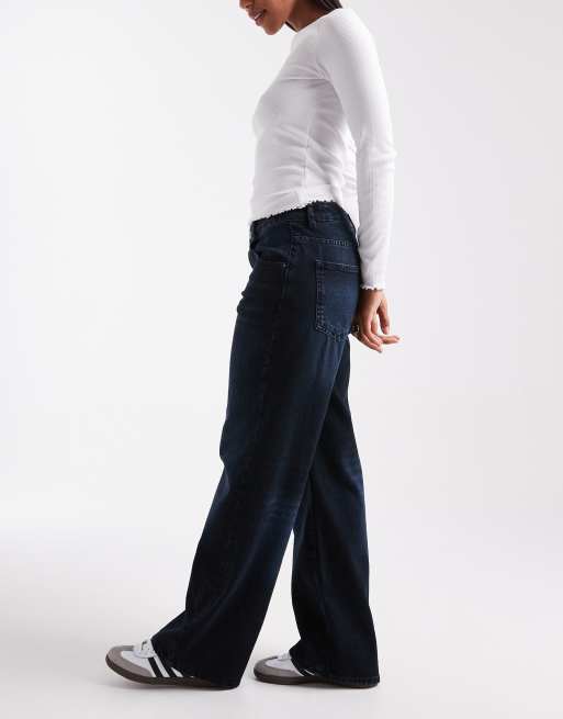 ASOS DESIGN - Baggy jeans met lage taille in blauw en zwart , 3 van 5