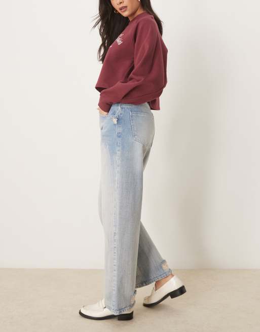 ASOS DESIGN - Baggy jeans met textuur in bleekwassing, 3 van 5