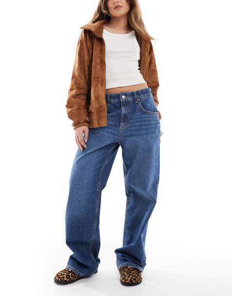 ASOS DESIGN - Baggy jeans met wijde pijpen in donkerblauw - view 1