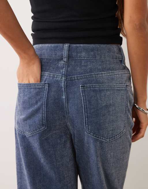 ASOS DESIGN Baggy-Jeans mit weitem Bein und Flockprint, 4 von 5