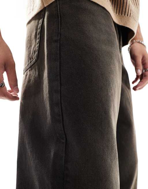 ASOS DESIGN baggy jeans with brown tint in washed black, 3 of 5