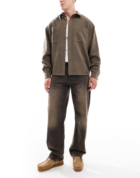 ASOS DESIGN baggy jeans with brown wash - view 1