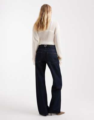 Asos Design Baggy Jeans With Cinch Back In Blue