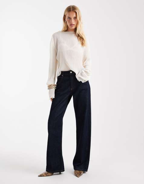 ASOS DESIGN baggy jeans with cinch back in rinse wash - view 1