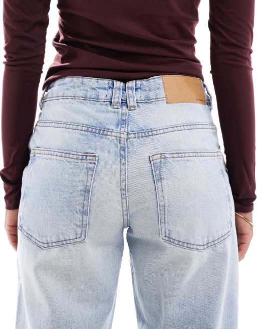 ASOS DESIGN baggy jeans with rips in vintage wash