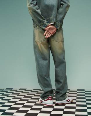 Asos Design Baggy Jeans With Tint In Blue