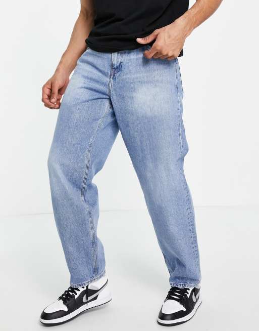 ASOS DESIGN baggy jeans in light wash blue