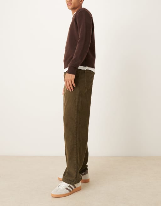 ASOS DESIGN - Baggy kakifarvede fløjlsbukser, 3 af 5
