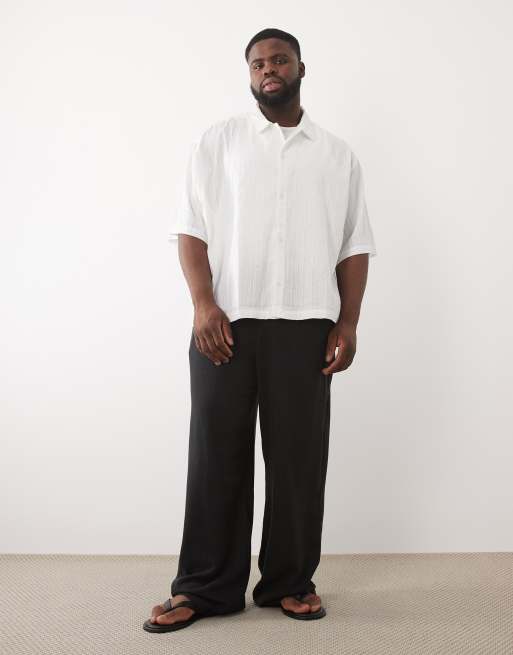 ASOS DESIGN baggy linen blend pants in black, 2 of 6