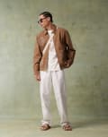 [ASOS DESIGN] ASOS DESIGN baggy linen blend pants in white XL WHITE