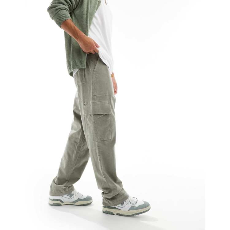 【KOOLOSET】Big Cargo Pocket Corduroy Pants Distressed Wide Leg Corduroy Cargo Pant - Terra Verde Boutique