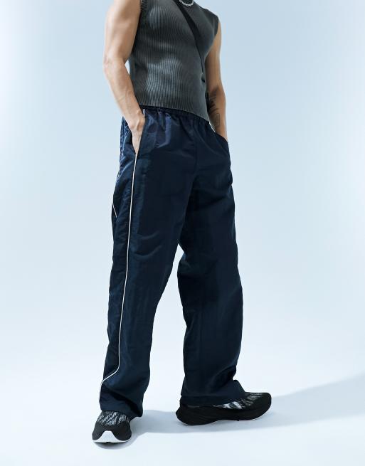 Dark Navy Blue Nike Nylon Track Pants 