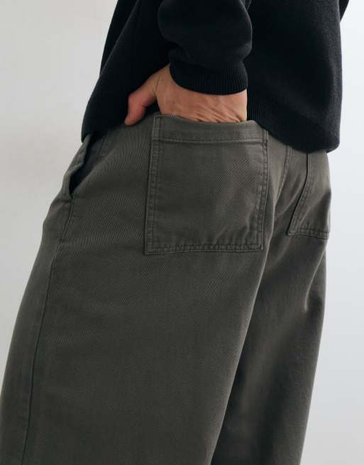 ASOS DESIGN baggy pant in grey twill, 4 of 5