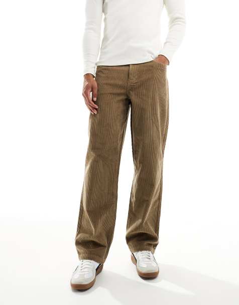 ASOS DESIGN baggy pants in beige corduroy - view 1