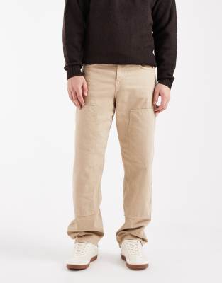Asos Design Baggy Pants In Neutral