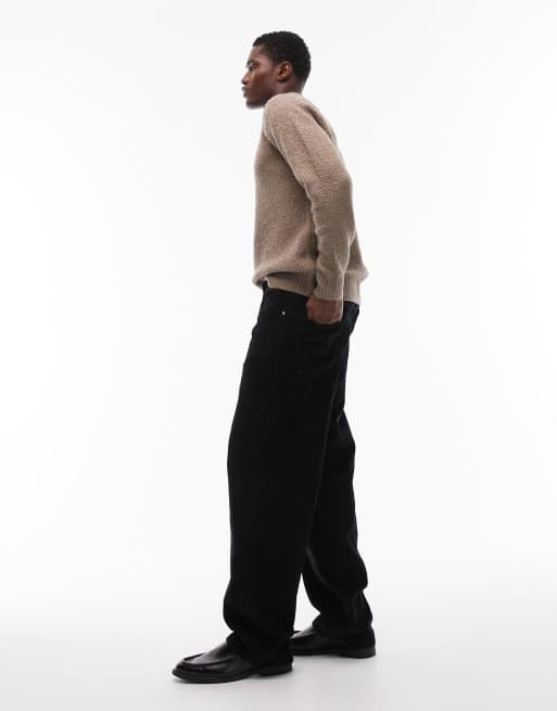ASOS DESIGN baggy pants in black corduroy, 3 of 5