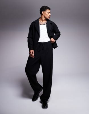 Asos Design Baggy Pants In Black