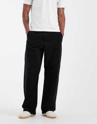 Asos Design Baggy Pants In Black