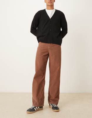 Asos Design Baggy Pants In Brown