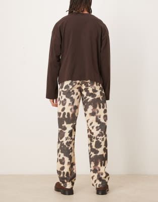 Asos Design Baggy Pants In Multi
